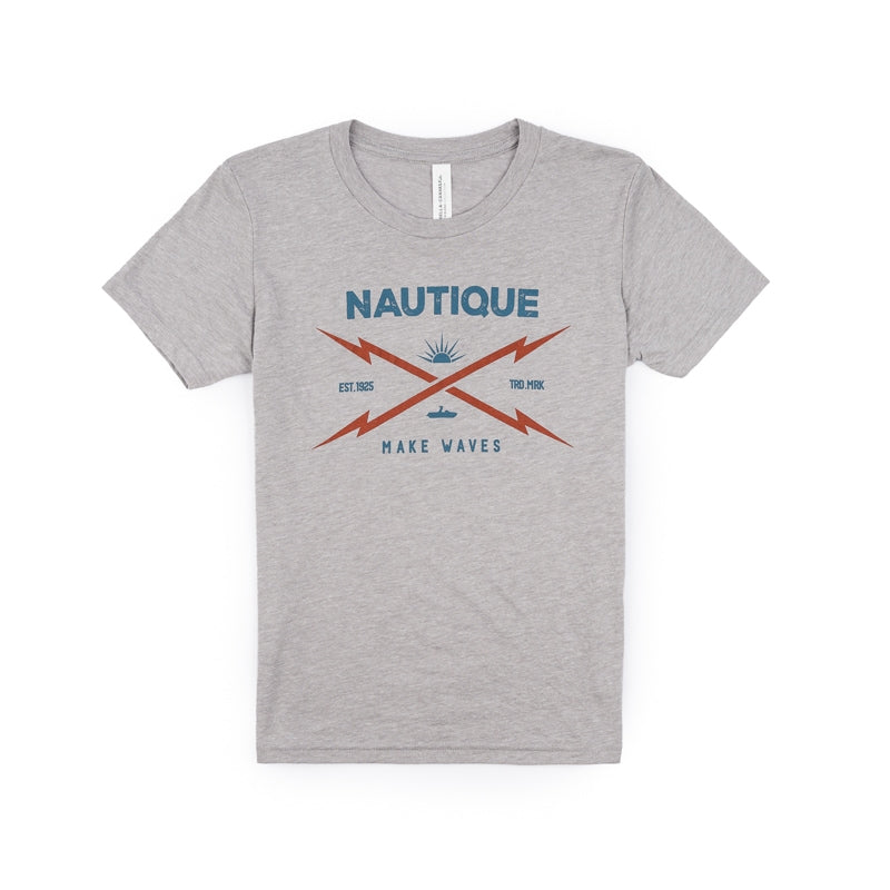 Nautique Make Waves SS Triblend Youth Tee - Athletic Grey