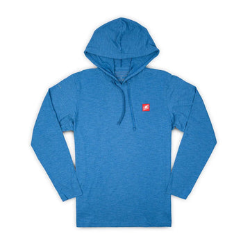 Nautique Anetik Tech LS Hoodie Tee - Bahama Blue Heather - Wake United