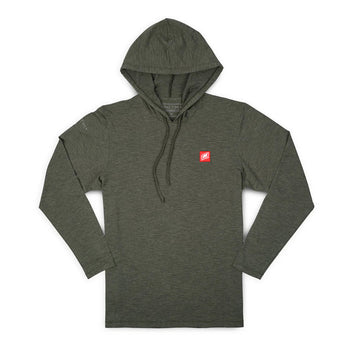 Nautique Anetik Tech LS Hoodie Tee - Dark Olive Heather - Wake United