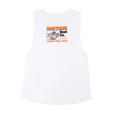 Nautique Women's Vintage Ski Tique Muscle Tank - White
