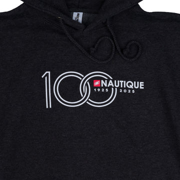 2025 Nautique 100th Anniversary Hooded Sweatshirt w/Printed Logo - Charcoal Heather